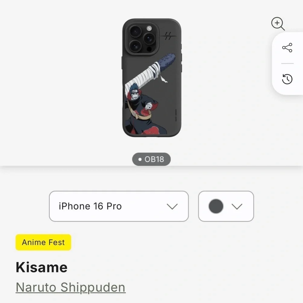 Naruto Rhinoshield black iPhone 16 case, Naruto Shippuden, Kisame, anime